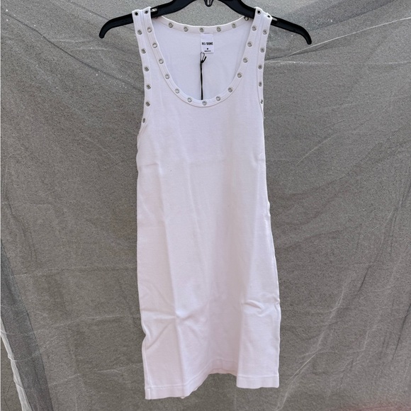 Re/Done Dresses & Skirts - RE/DONE White Studded Tank Dress